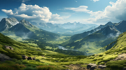 Fototapeta premium Clouds mountain landscape background