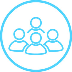 People line icon. Team user icon. Community icon User profile symbol. Group of people or group of users collection isolated on transparent background. Persons symbol stock vector blue.