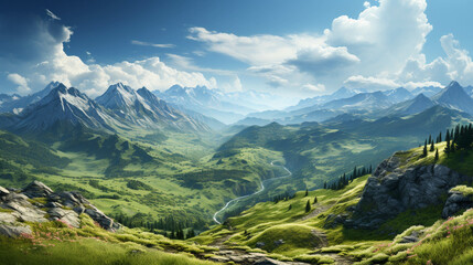 Obraz premium Clouds mountain landscape background
