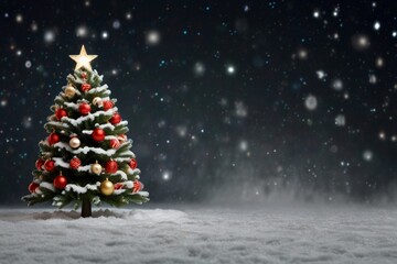 christmas tree in snow