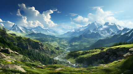 Clouds mountain landscape background