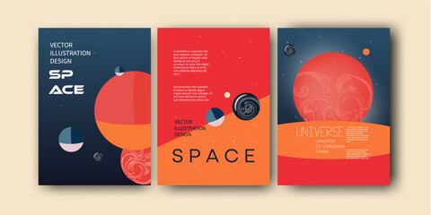illustration of red planet mars earth space posters © biswas