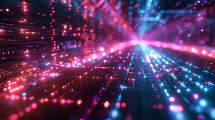 Obraz premium futuristic technology lines background with light effect