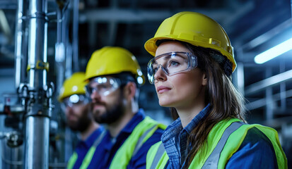 Fototapeta premium Group of Engineers in industrial