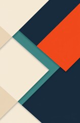 A minimal and simple illustration with a color scheme of teal, navy blue, orange, beige, and a white background,