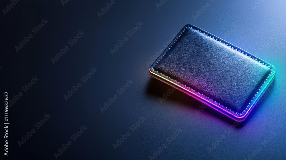 Poster glowing digital wallet interface concept for modern transactions and cryptocurrency applications