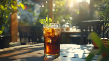 Refreshing Iced Drink, Summer Day Illustration