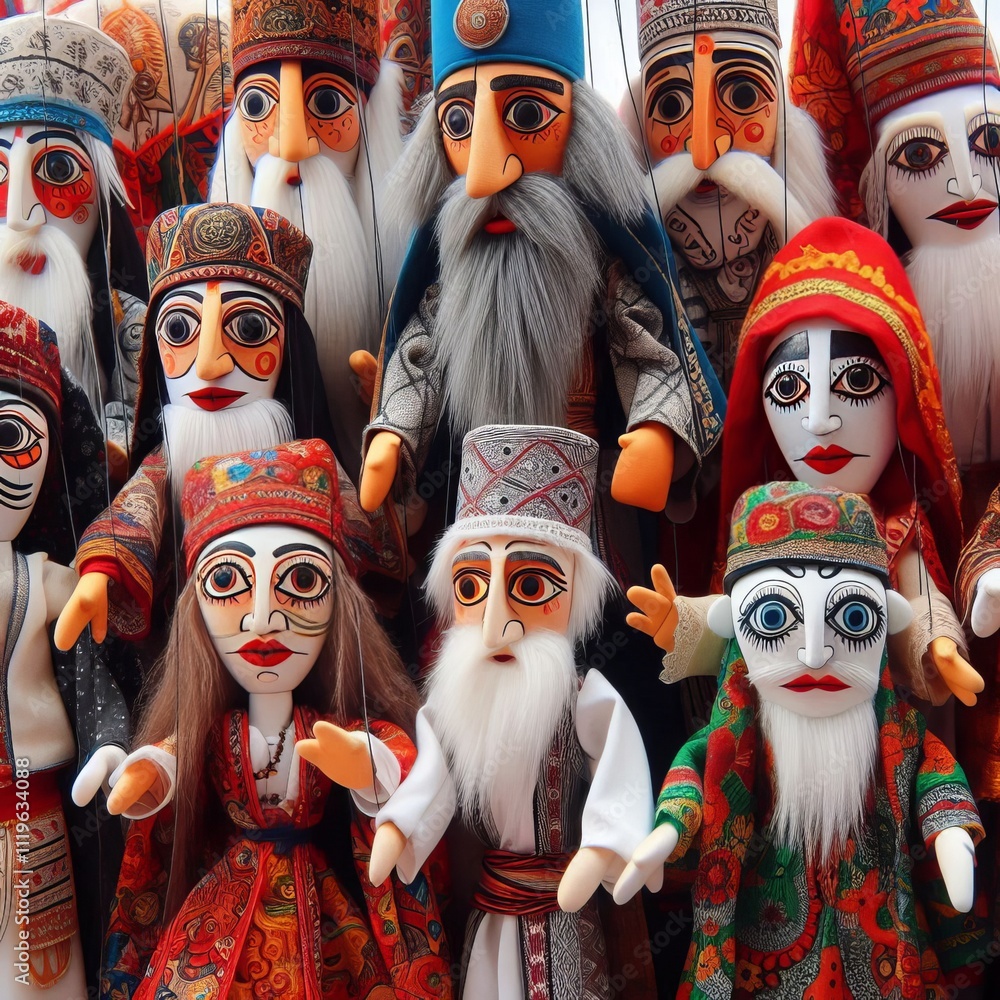 Poster albanian kukulla puppet fabric puppets representing characters f