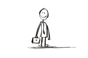 Conceptual Image of a Businessman Depicted as a Simple Stick Figure for Visual Representation in Corporate Branding