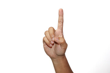Male Hand gesture that means a sign for number one