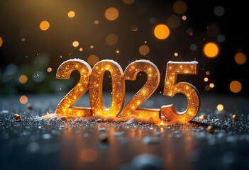 festive wallpaper featuring a Happy New Year 2025 design 