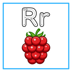 tracing alfabet fresh raspberry illustration © Rahmatullah