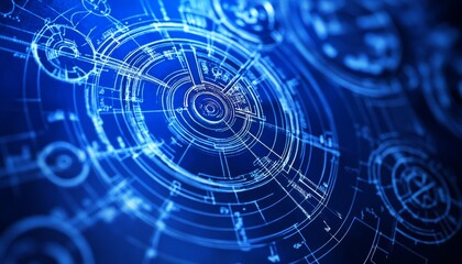 Futuristic Blueprint Design Intricate Digital Scheme for Innovation and Progress in Technology