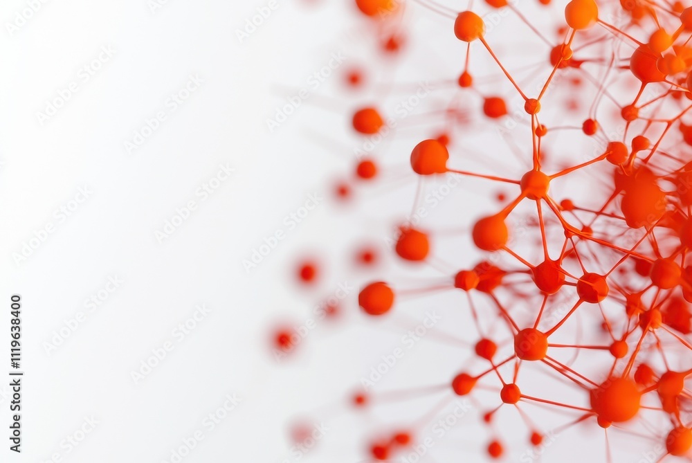 Aufkleber abstract orange network connection science technology background