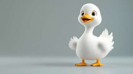 Cute cartoon duck with a cheerful expression.