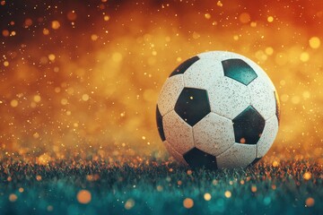 Fototapeta premium Epic Soccer Ball on Grass Cinematic Sports Photography