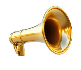 PNG Megaphone gold horn white background.
