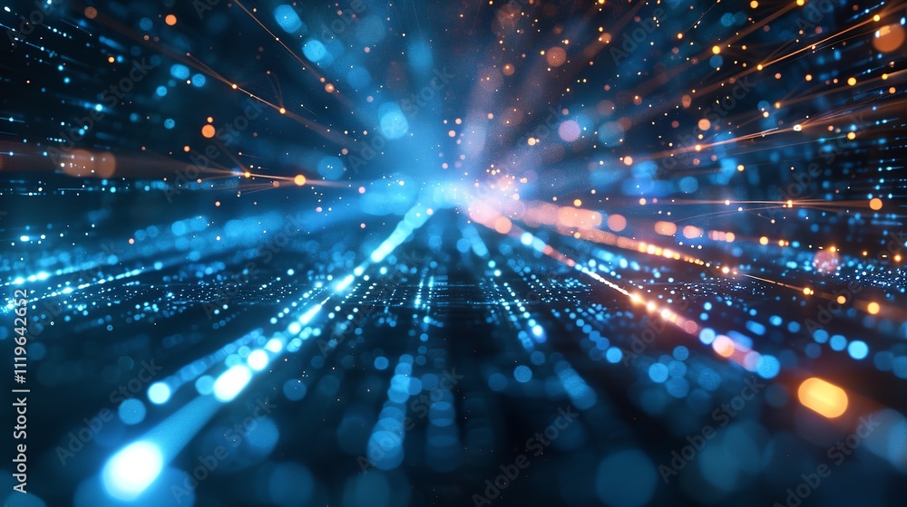 Poster futuristic technology lines background with light effect