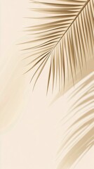 Obraz premium Elegant palm frond casting soft shadows on a light background indoors
