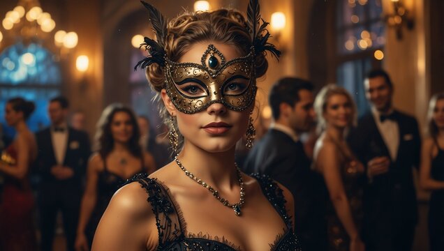 woman in carnival mask