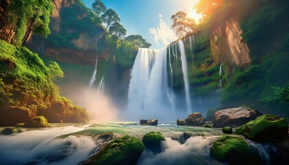 Fototapeta premium The energy of the water invigorates the spirit. 