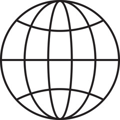 World globe icon. Earth globe sign. World globe grids in circle form. Linear striped spheres, earth latitude and longitude line grid. World planet earth icon - stock vector.