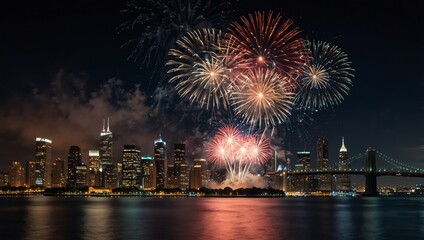 fireworks over the river