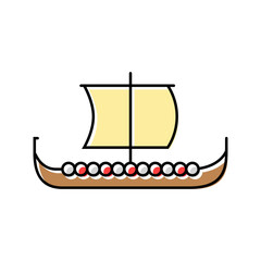 longship ancient ship color icon vector. longship ancient ship sign. isolated symbol illustration