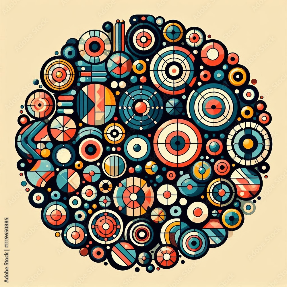 Poster circle pattern a geometric pattern featuring circle shapes in va