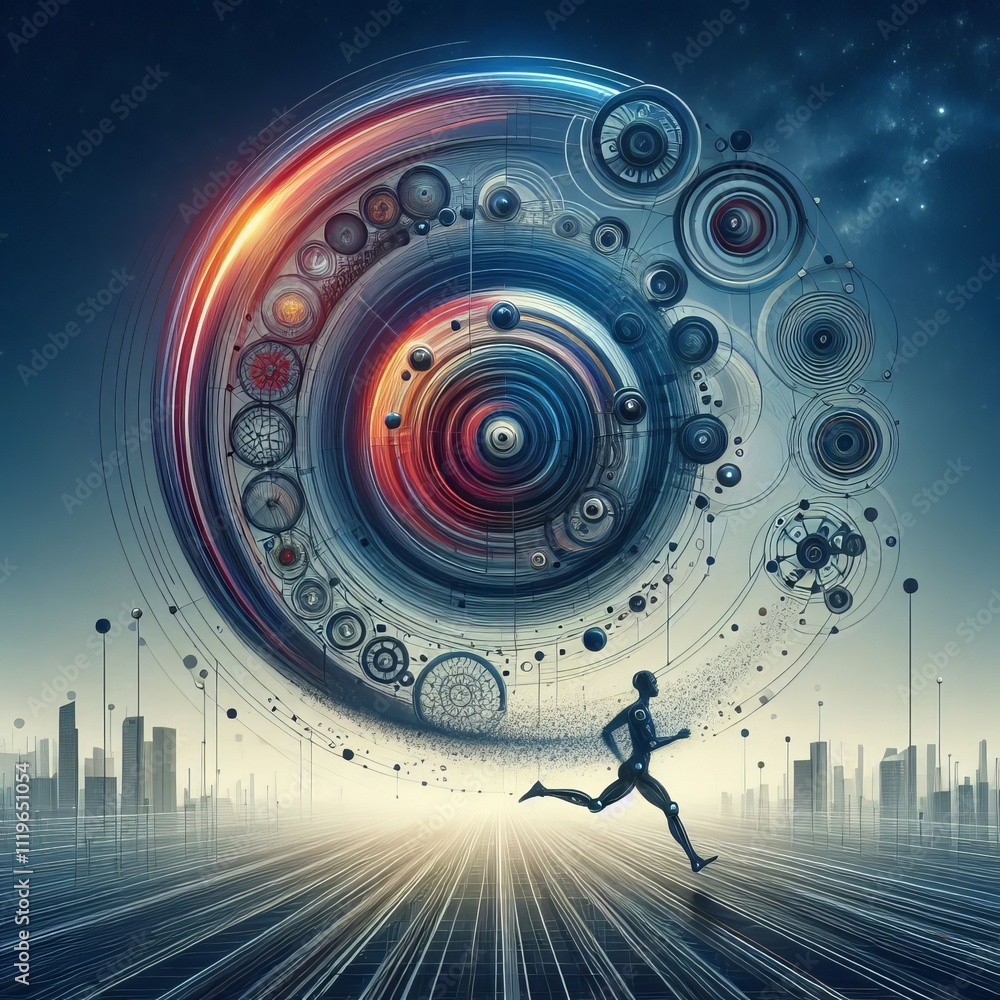 Poster circular dynamics using circular shapes for motion