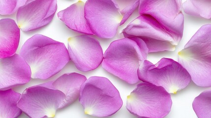 Delicate Pink Rose Petals Scattered on Light Background for Romantic Touch