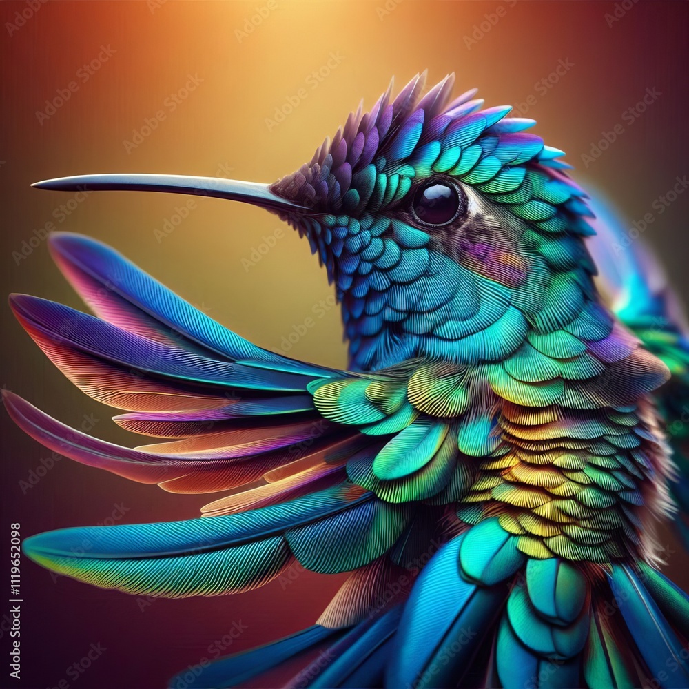 Poster close up of a hummingbird s iridescent feathers highlight the in