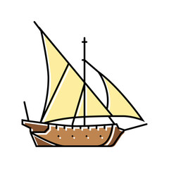 barque ancient ship color icon vector. barque ancient ship sign. isolated symbol illustration
