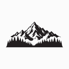 Fototapeta premium Mountains vector, silhouette stock image
