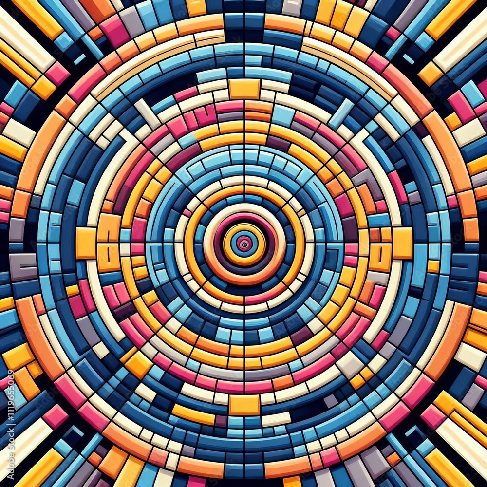 Poster concentric squares a series of squares each inside the other alt