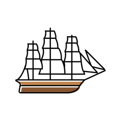 felucca ancient ship color icon vector. felucca ancient ship sign. isolated symbol illustration
