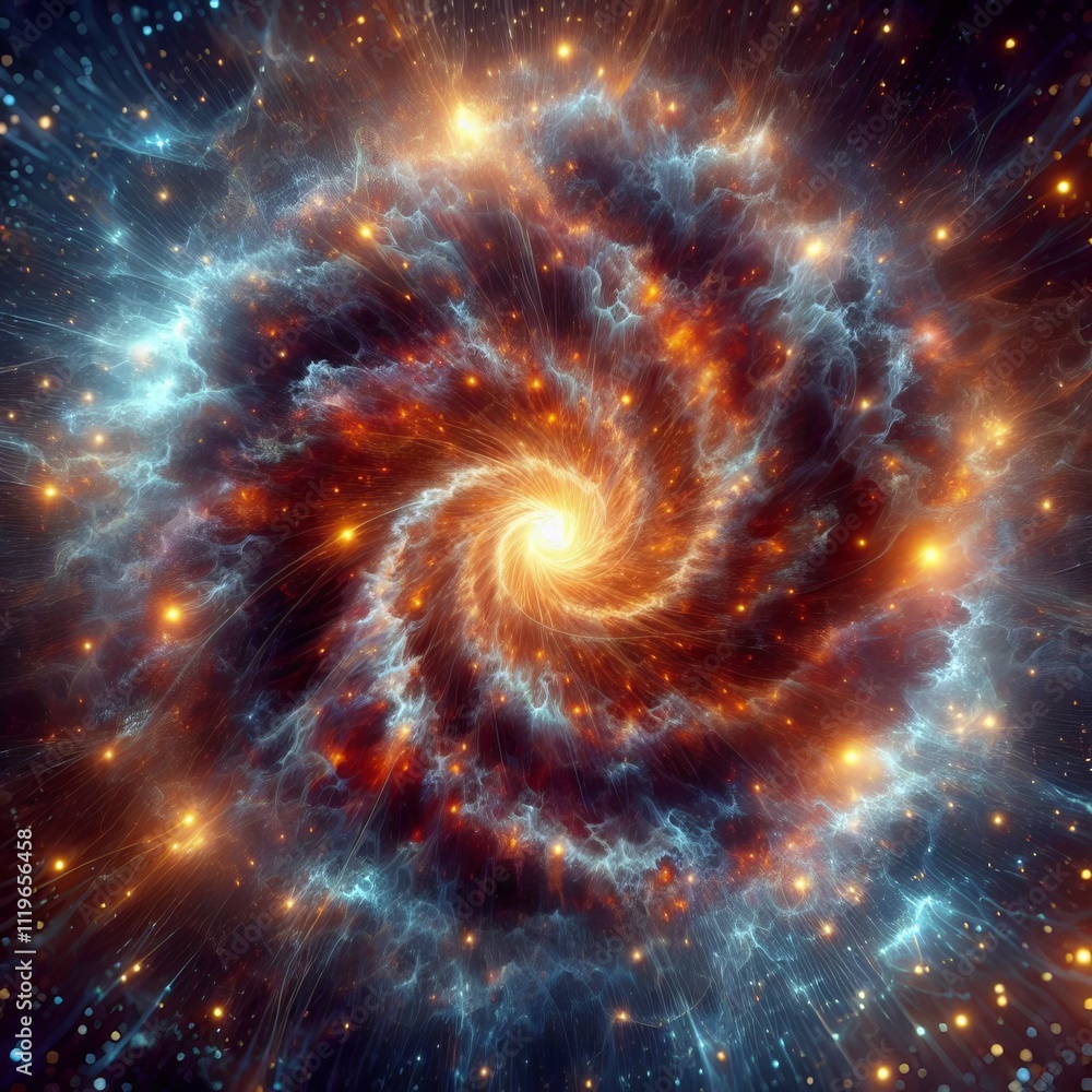 Poster cosmic radiation a texture with random bright spots simulating c