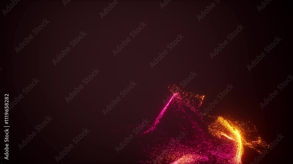 Poster gradient abstract glowing particles, 3d rendering.