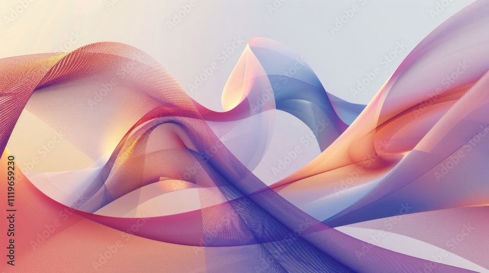 Poster digital artwork that explores the concept of spatial distortion through abstract geometric shapes,