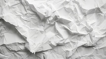 Obraz premium Creased white paper background. Wrinkled blank sheet