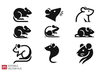 Obraz premium set of mouse graphic illustration design templates