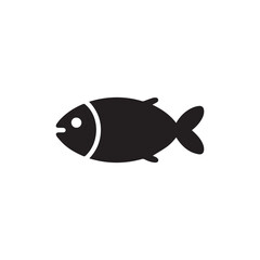 Black silhouette illustration of a fish