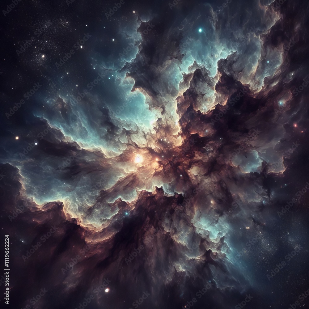Aufkleber dark nebula a dense dark texture with only hints of light repres