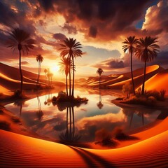 Desert Oasis A serene oasis in the middle of a vast desert (2)