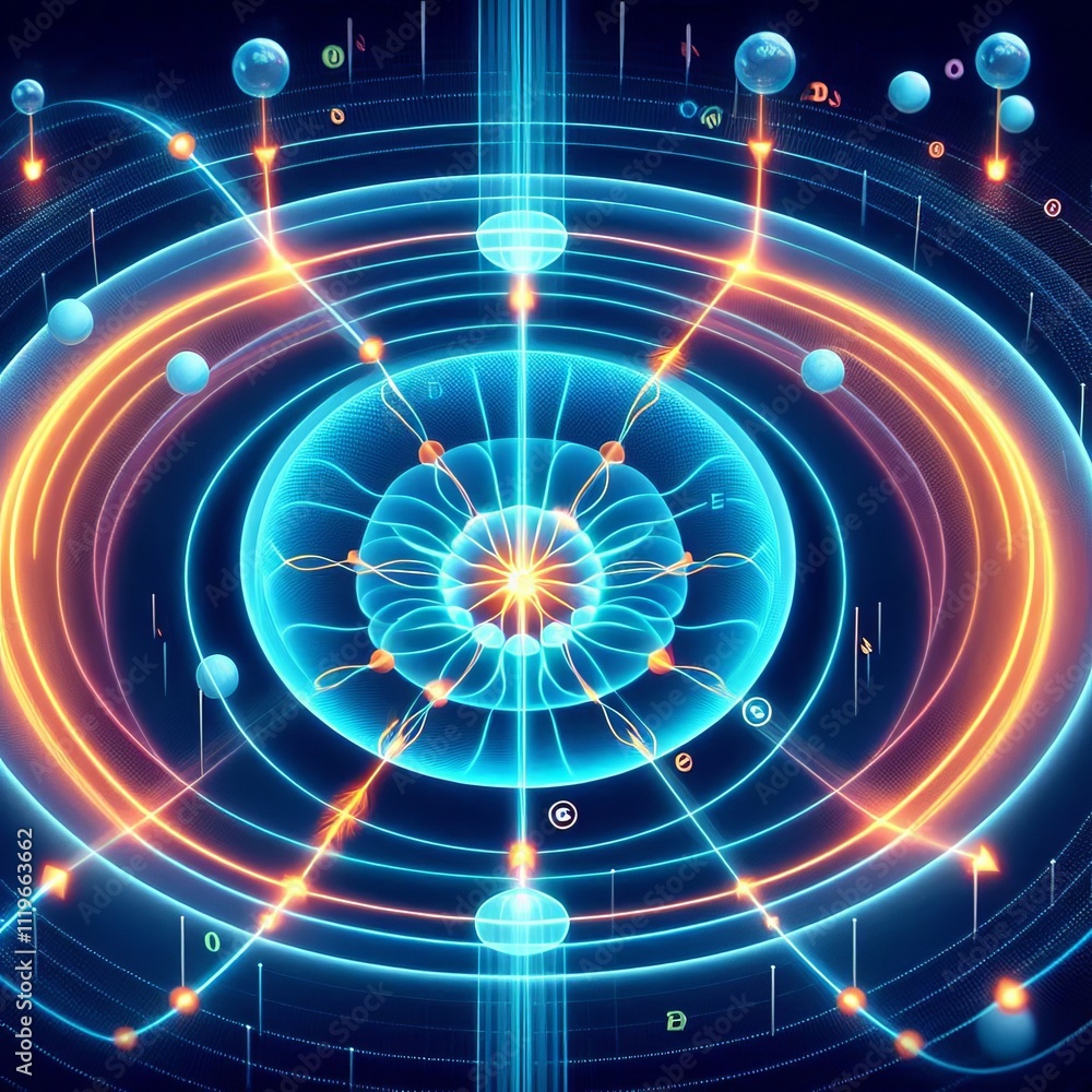 Poster diagram showing the effect of a magnetic field on the path of a