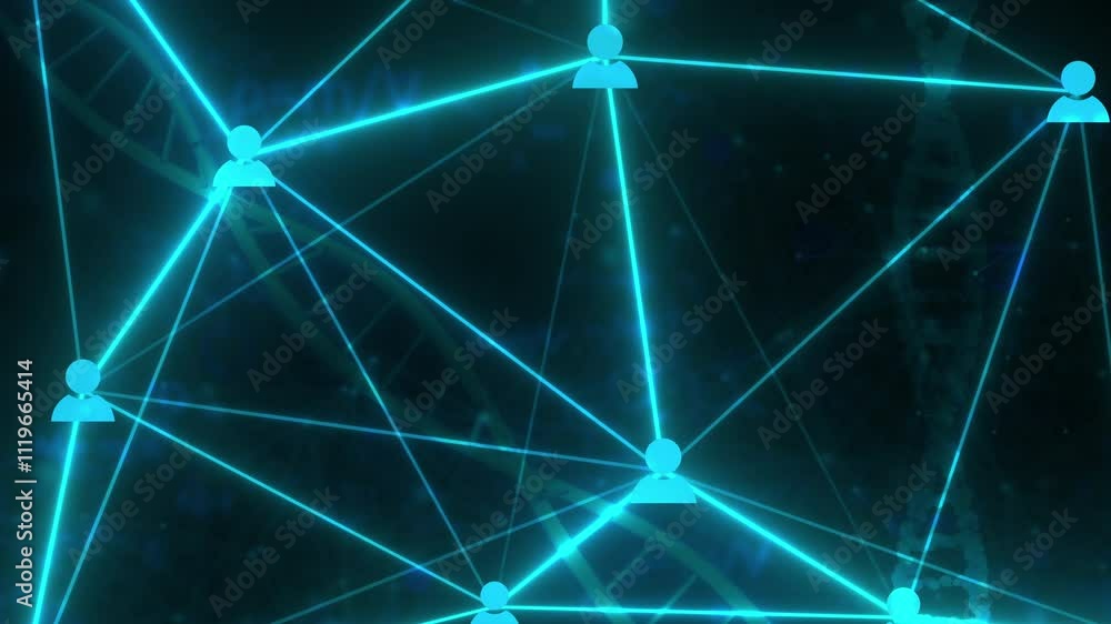 Poster connections icons with dna. computer generated