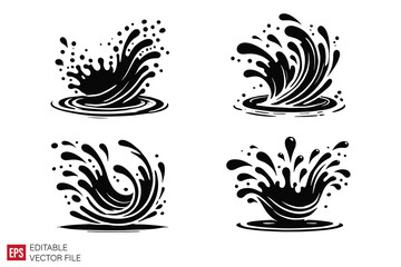 Fototapeta premium set of water splash drop effect graphic illustration design templates