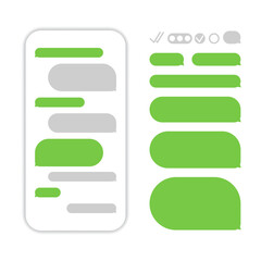 Fototapeta premium Text template bubbles. Message bubbles template for creating dialogues, mockup web messenger interface.