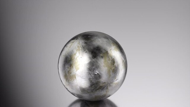Metal sphere on white background. Computer generated
