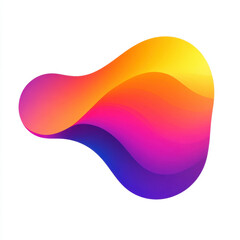 Obraz premium Colorful gradient icon of an abstract shape with vibrant hues and curves